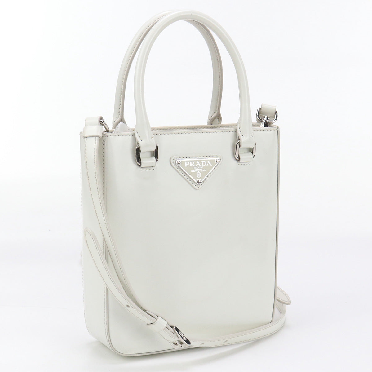 PRADA 2WAY handbag Handbag Shoulder bag Patent leather White Women