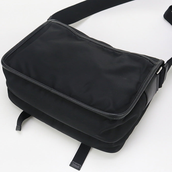 PRADA 2VD768 Shoulder Bag Safiano leather Messenger bag Nylon black mens