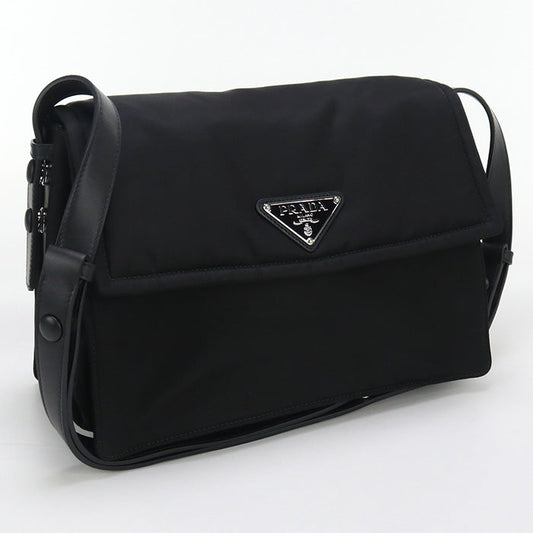 PRADA 1BD255 RFLH F0002 Medium Padded Diagonal  Shoulder Bag black Women