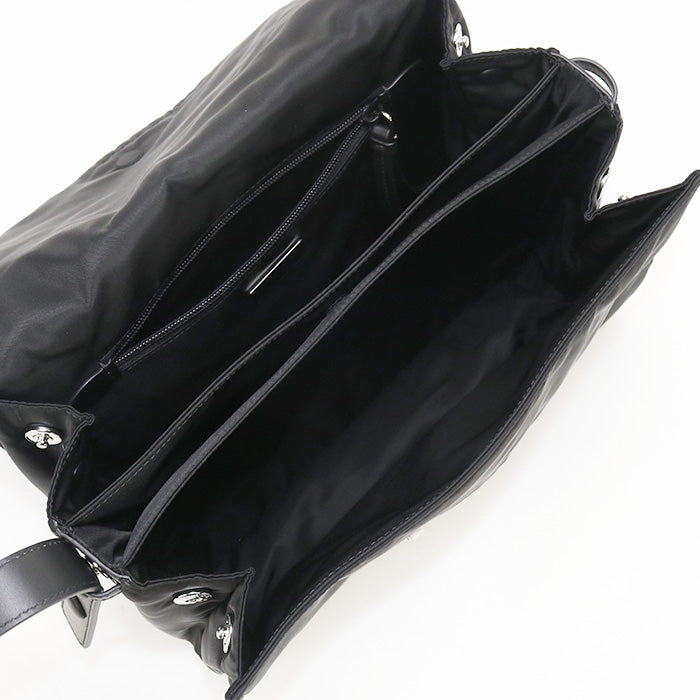 PRADA 1BD255 RFLH F0002 Medium Padded Diagonal  Shoulder Bag black Women
