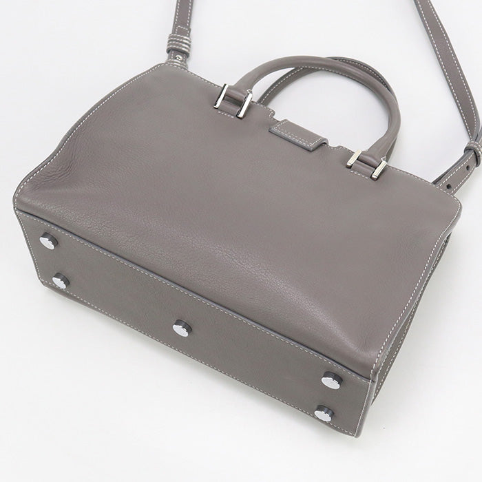 SAINT LAURENT 424868 Handbag Baby mosquito bus Tote Bag leather gray Women