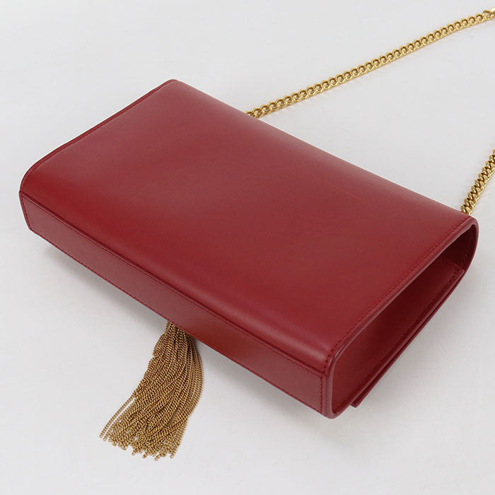 SAINT LAURENT SL90171 Tassel Medium Kate Shoulder Bag leather Red Women
