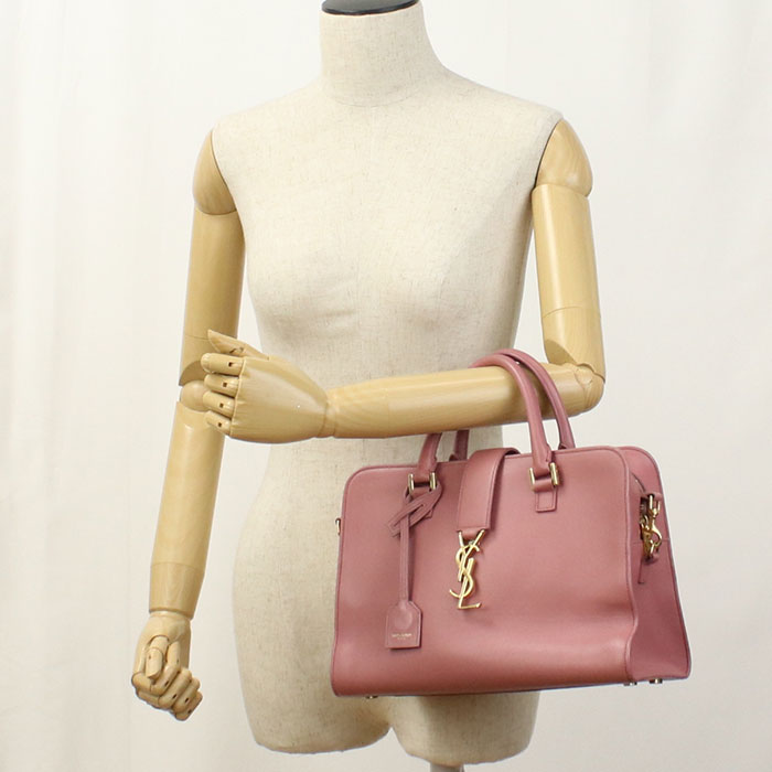 SAINT LAURENT 357395 Handbag Baby mosquito bus 2WAYTote Bag leather pink Women