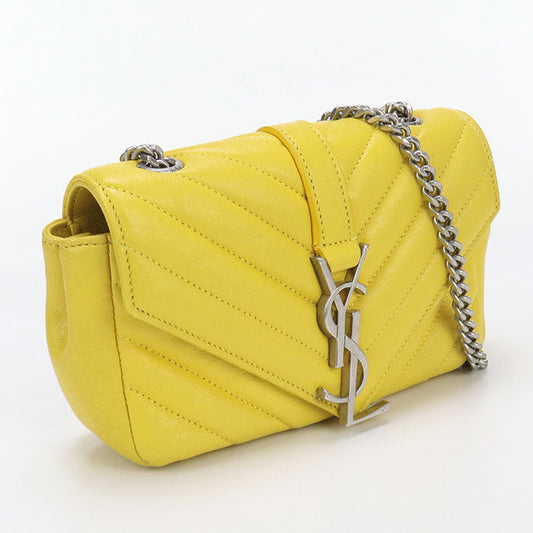 SAINT LAURENT 399289 Shoulder Bag YSL logo ChainShoulder Bag leather yellow Women