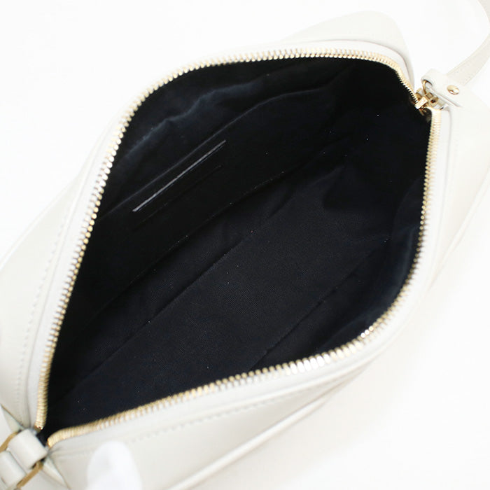 SAINT LAURENT 574494 Roux Diagonal shoulder bag Quilted leather White Women