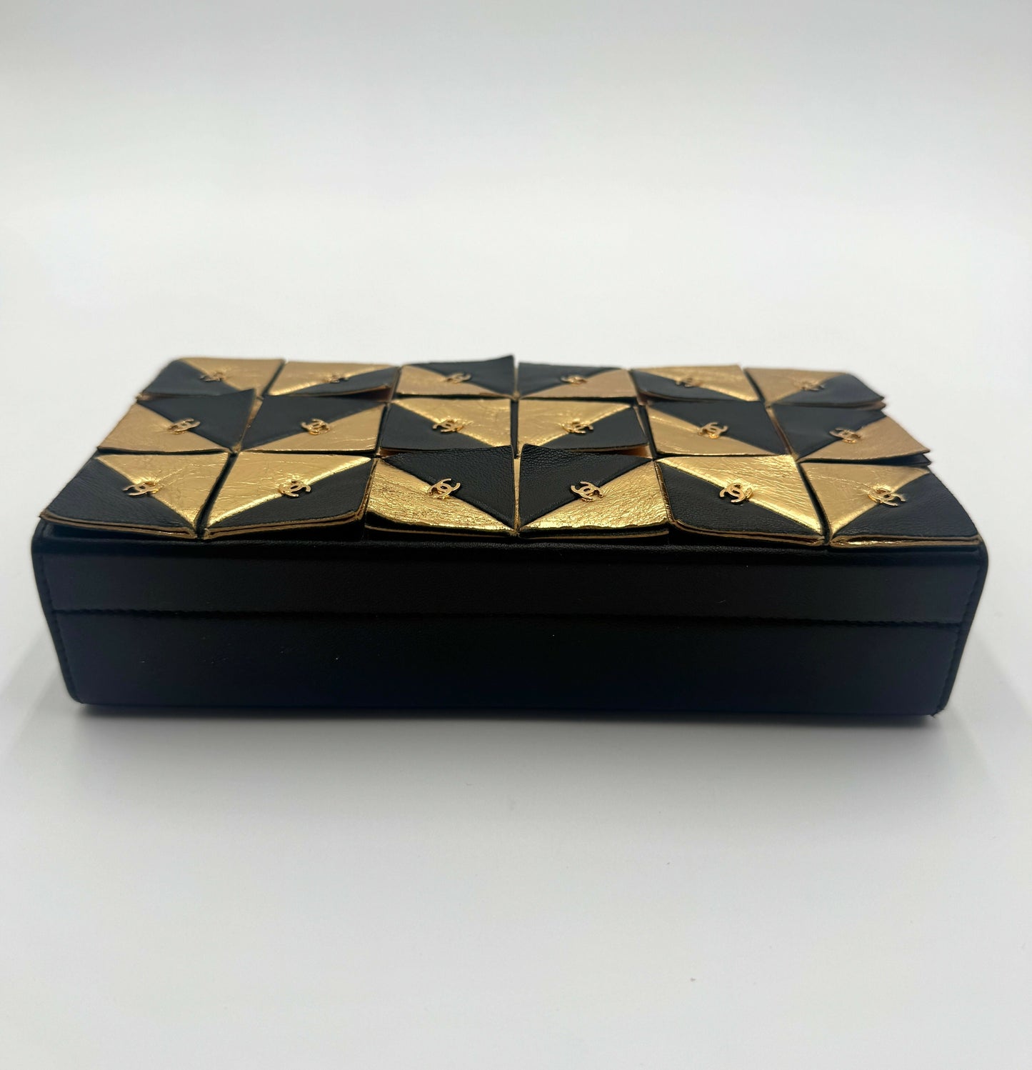 Chanel 19A Paris-New York Egypt Gold & Black Framed Minaudière Clutch Bag