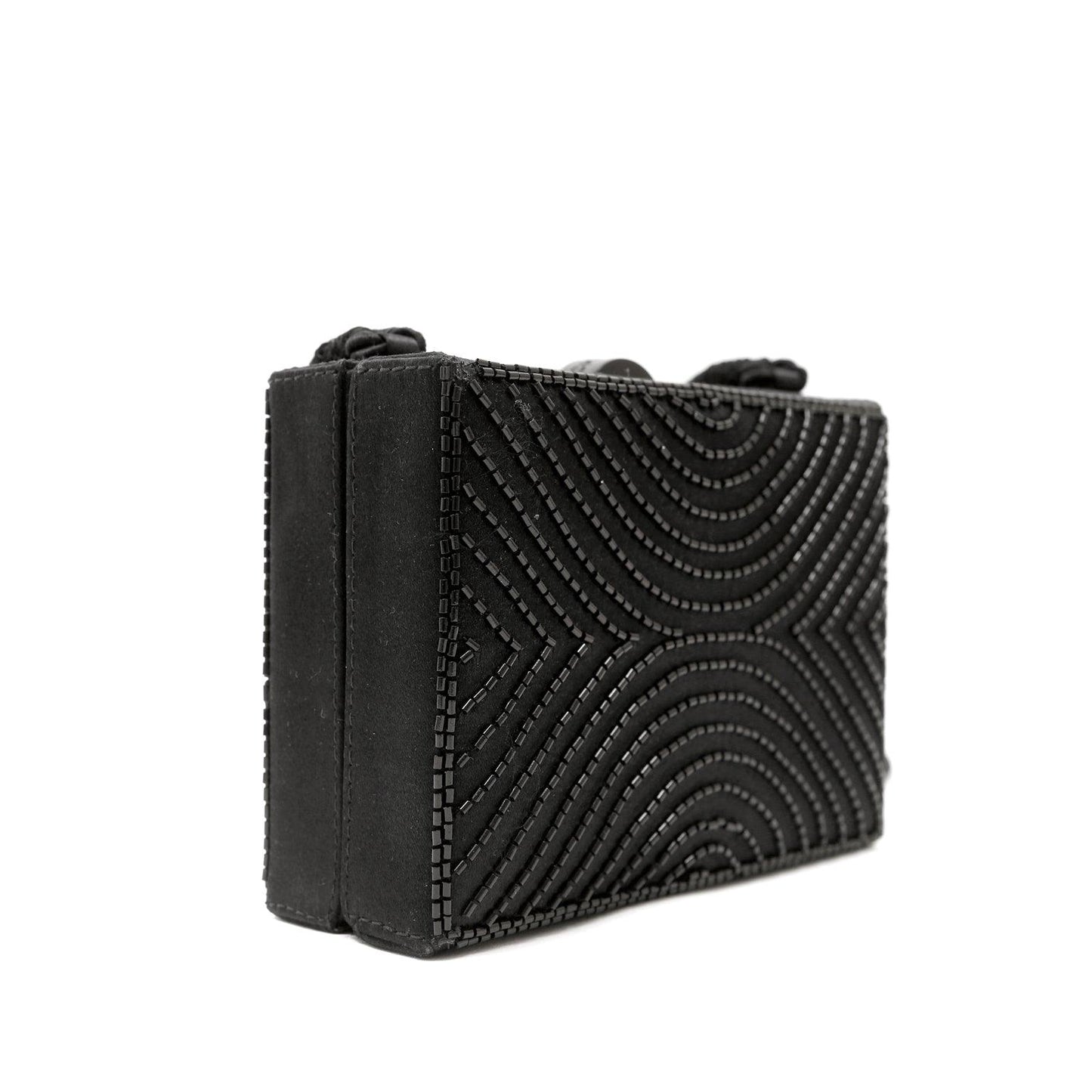 Chanel Black   Beaded Mini Box Evening Bag