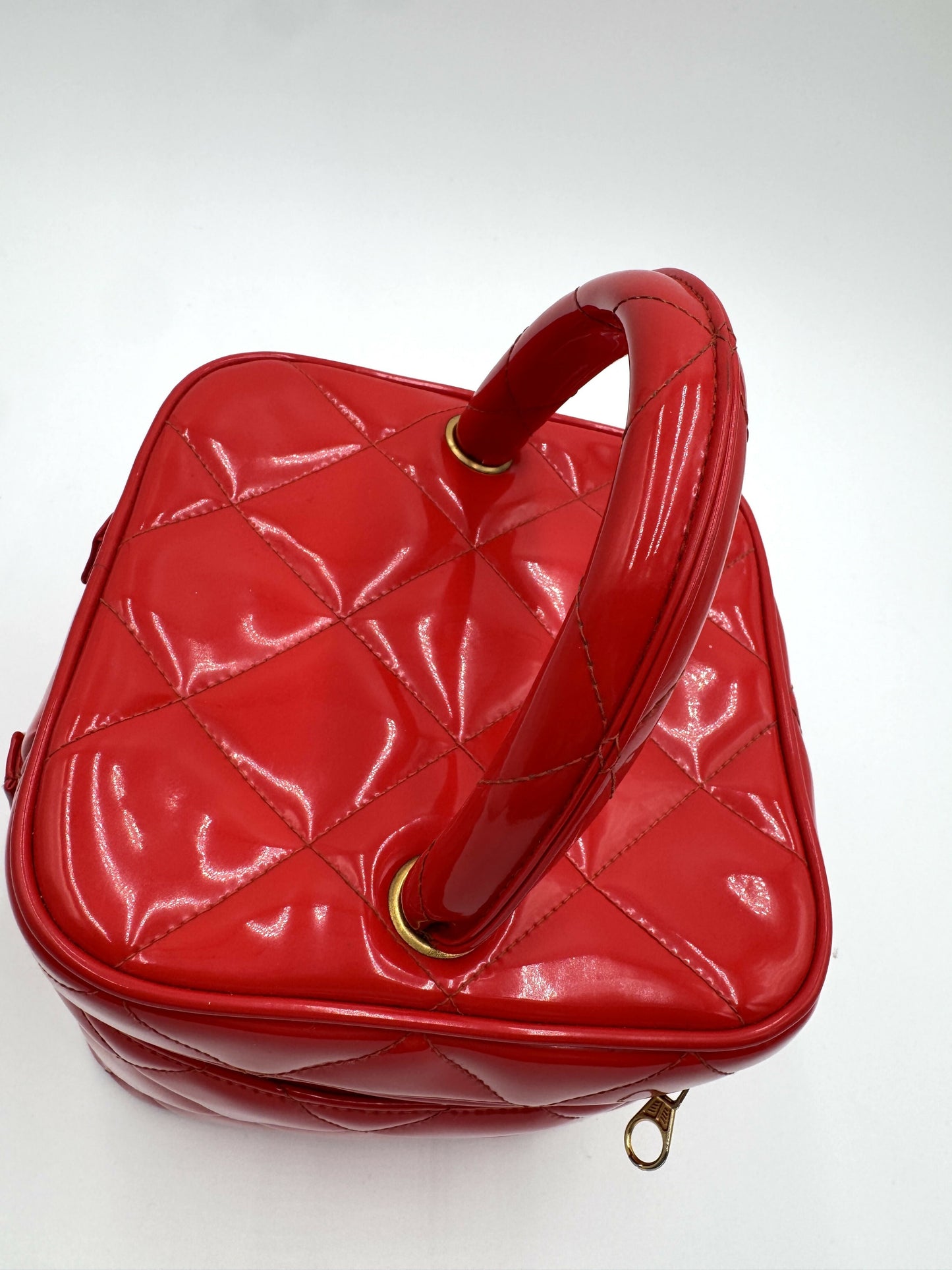 Chanel 1995  Barbie Red Heart-Mirror Vanity Case Bag