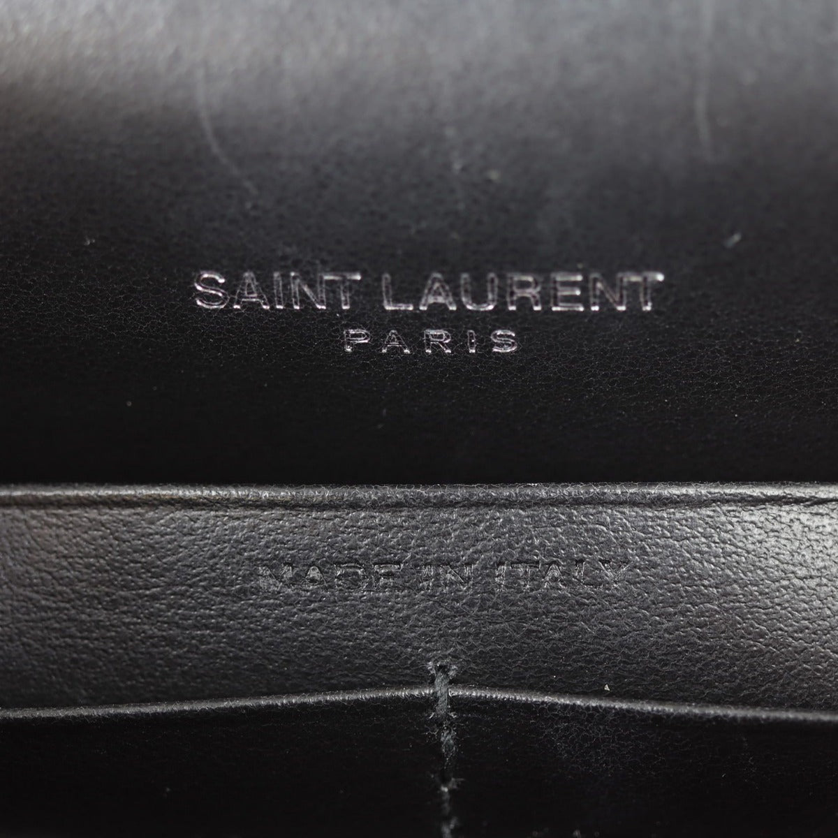Saint Laurent Kate Tassel Chain Wallet Croc-Embossed