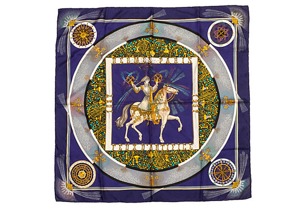 Hermes Feux d'Artifice Scarf Navy
