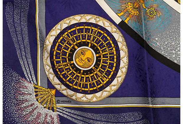 Hermes Feux d'Artifice Scarf Navy