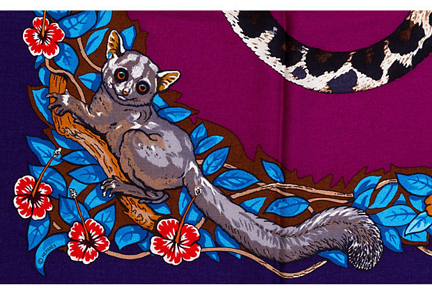 Hermes Blue Jungle Love Cashmere Shawl