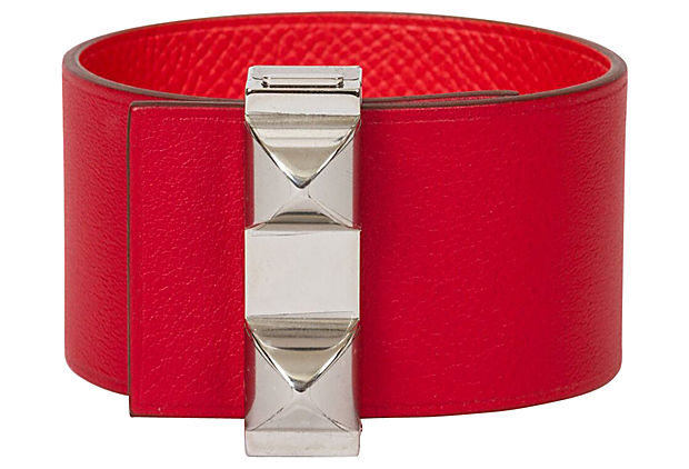 Hermes Reversible Red & Palladium Cuff