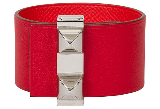 Hermes Reversible Red & Palladium Cuff