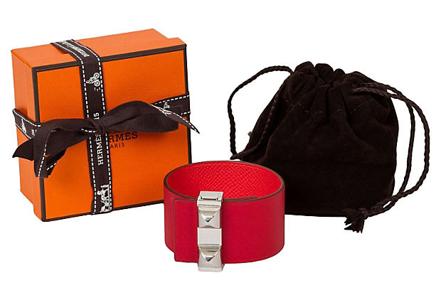 Hermes Reversible Red & Palladium Cuff