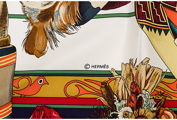 Hermes Navy Kachinas Scarf by Oliver