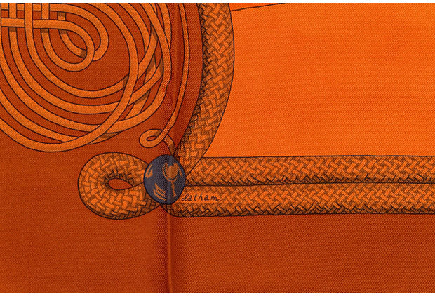 Hermes Brandebourg Orange Scarf Latham