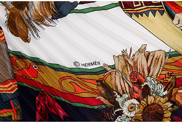 Hermes Kachinas Plissé Scarf Oliver