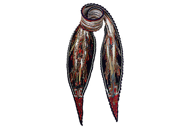 Hermes Kachinas Plissé Scarf Oliver