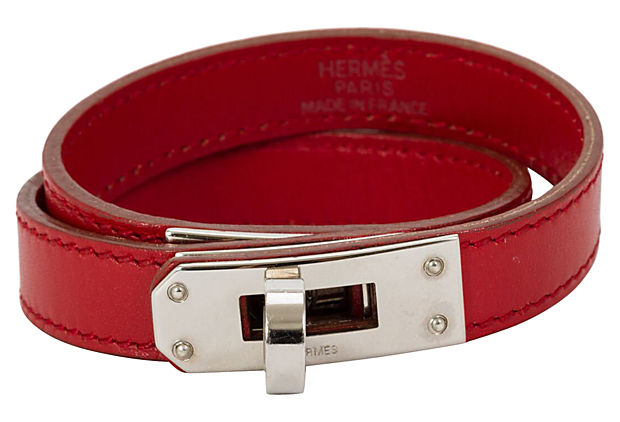 Hermes Kelly Double Red Bracelet