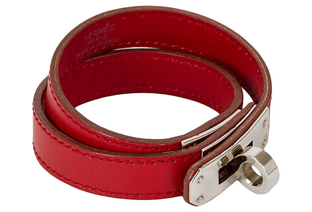 Hermes Kelly Double Red Bracelet