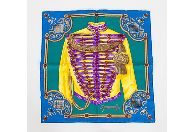 Hermes Yellow Blue Brandebourg Pouchette