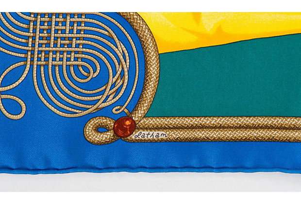 Hermes Yellow Blue Brandebourg Pouchette
