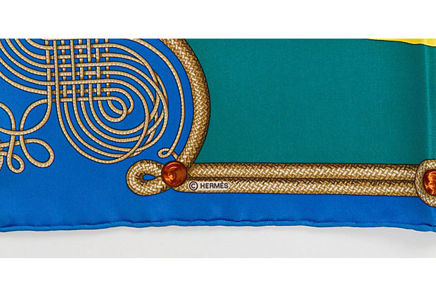 Hermes Yellow Blue Brandebourg Pouchette