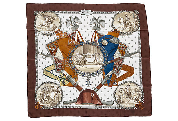 Hermes Brown Collectible Napoleon Scarf