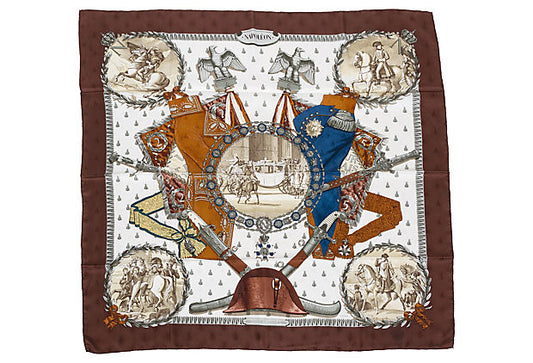 Hermes Brown Collectible Napoleon Scarf