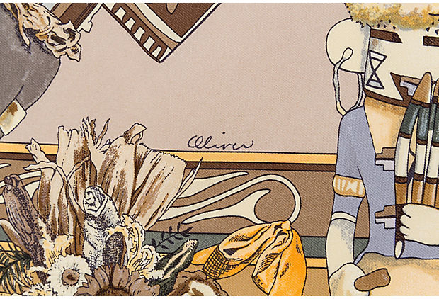 Hermes Kachinas Silk Scarf