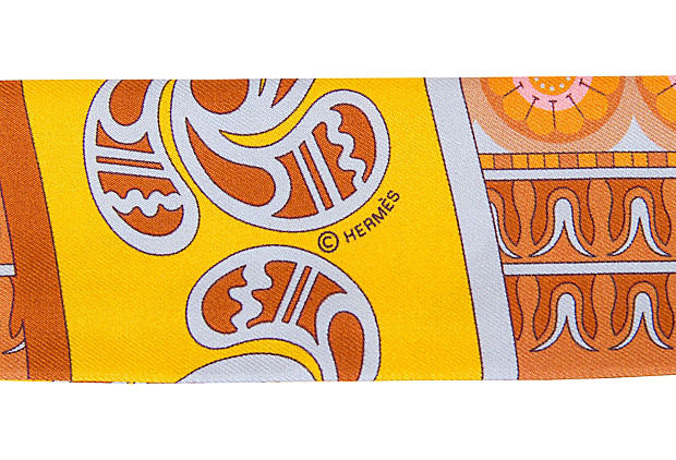 Hermes Camel Geometric Twilly Medor