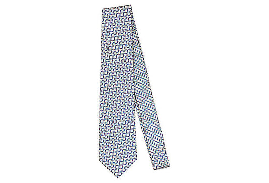 Chanel Blue Print Silk Tie