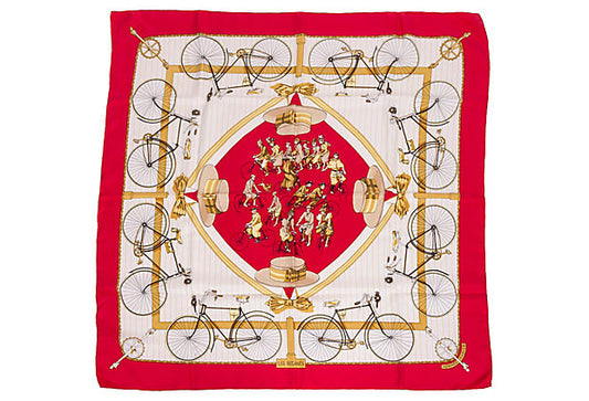 Hermes Les Becanes Silk Scarf