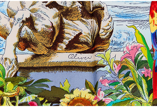 Hermes Blue Les Ameriques Silk Scarf