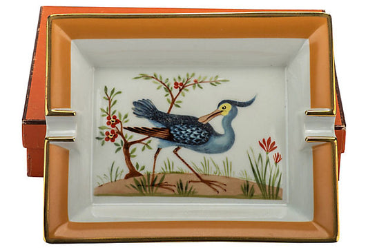 Hermes Blue Bird Porcelain Ashtray