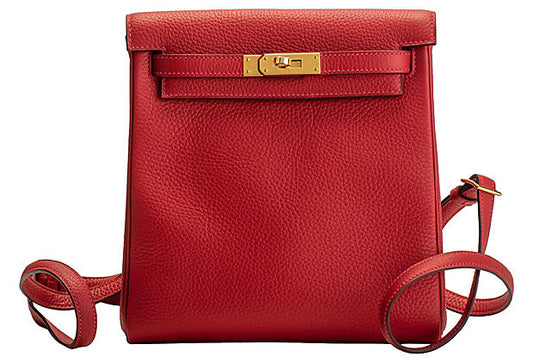Hermes Rouge Kelly a Dos Backpack