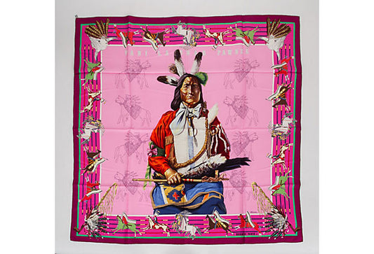 Hermes Pink Pani la Shar Pawnee Scarf