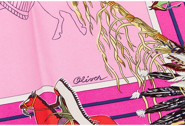 Hermes Pink Pani la Shar Pawnee Scarf
