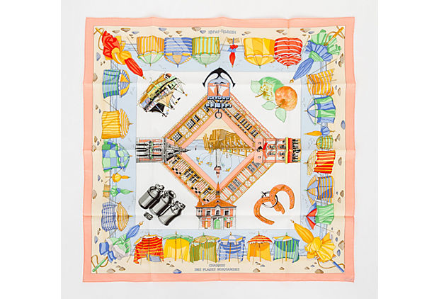 Hermes "Charmes Des Plages" Cotton Scarf