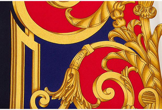 Hermes Les Tuileries Silk Twill Scarf