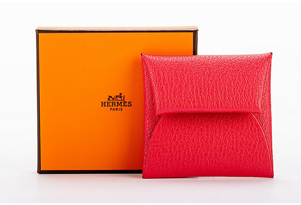 Hermes Rouge Pivoine Chevre Coin Case BN