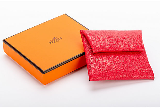 Hermes Rouge Pivoine Chevre Coin Case BN