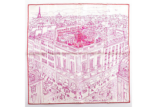 Hermes Fuchsia Le Jardin Silk Gavroche