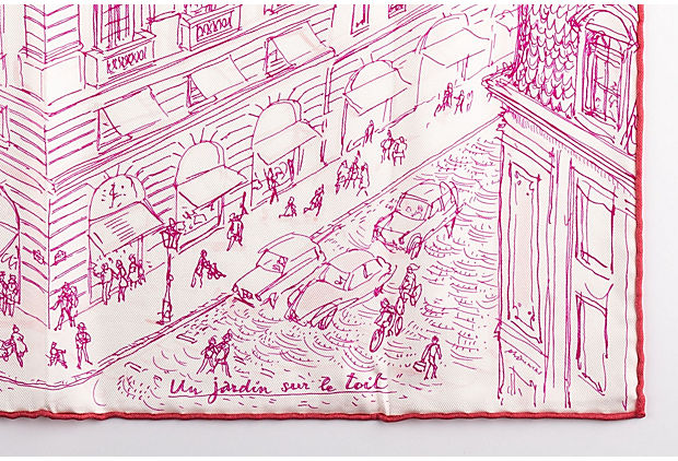 Hermes Fuchsia Le Jardin Silk Gavroche