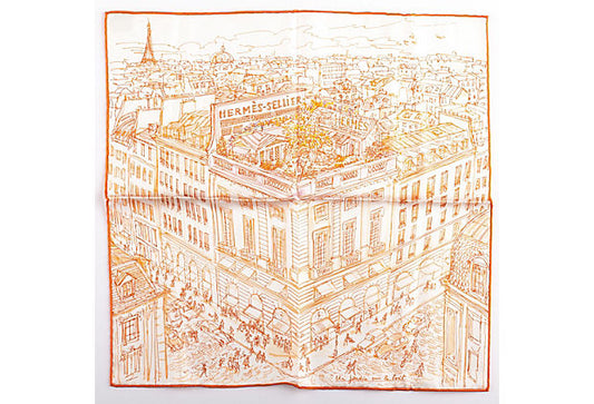 Hermes Orange Le Jardin Silk Gavroche