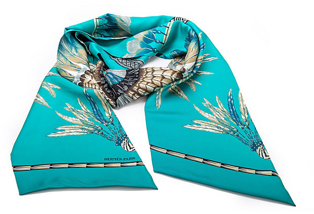 Hermes Rare Turquoise Brazil Maxi Twilly
