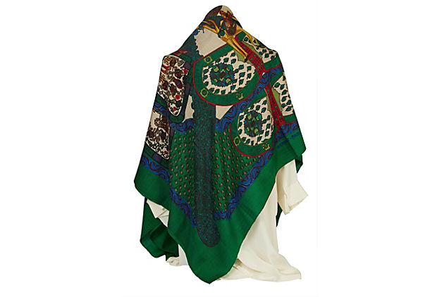 Hermes Art Des Steppes Cashmere Shawl
