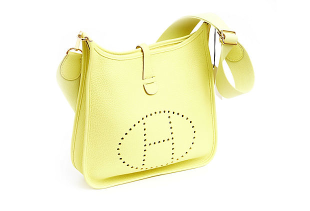 Hermes BNIB Lime Yellow Evelyne PM