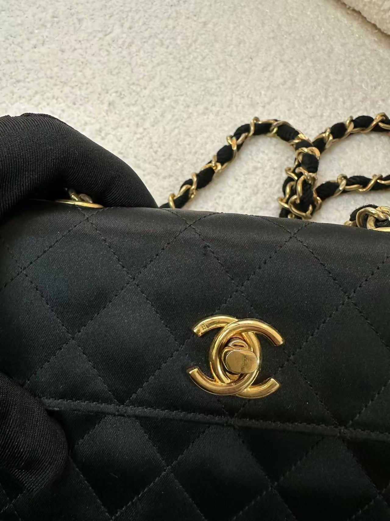 Chanel  (1986-88) Classic Mini Satin Bag
